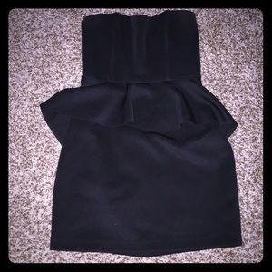 Freshine sexy black strapless cocktail dress